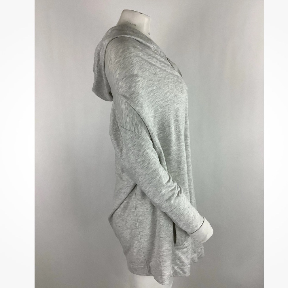 Athleta Sz S Vista Wrap Hooded Athletic Workout Open Face Cardigan Gray - Picture 3 of 8